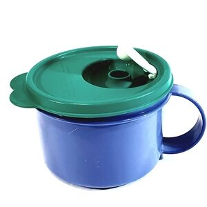 Tupperware Crystalwave 16oz Soup Bowl Mug 31558-4 Vent Lid 3156A-2 Handle Travel